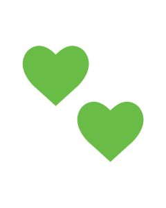 Neva Nude Temperature Reactive Heart Pasties - Neon Green